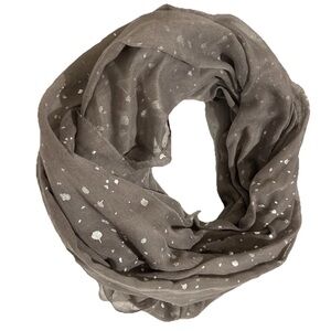 Charming Charlie Gray Infinity Scarf with Metallic Silver Specks Lightweight